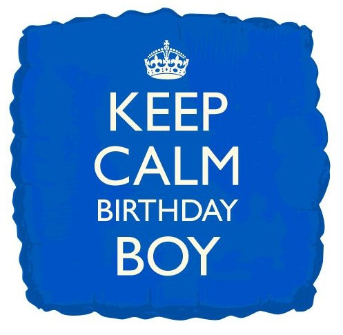 Keep Calm Birthday Boy folieballon 46cm