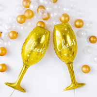 VIP New Year champagne glas folieballon 28 x 80cm