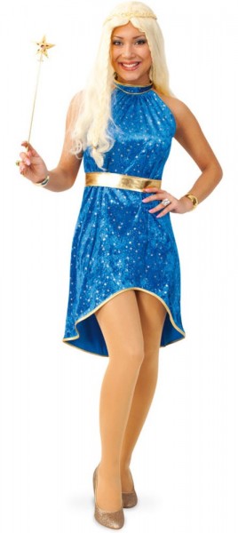 Niebieska aksamitna sukienka Star Fairy dla kobiet
