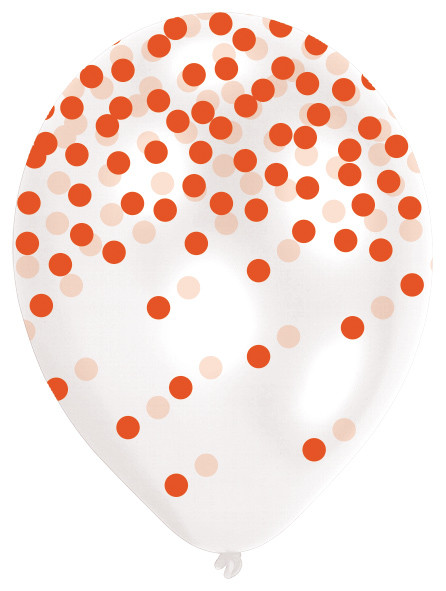 6 balonów kolorowe konfetti deszcz 27,5 cm 3