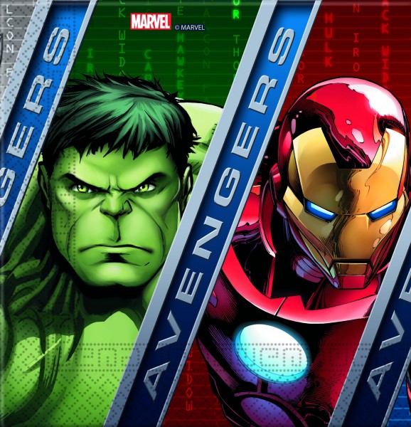 20 tovaglioli Avengers Superpower Battle 33cm