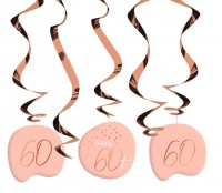 Vorschau: 5 Rosy Blush 60th Birthday Spiralhänger