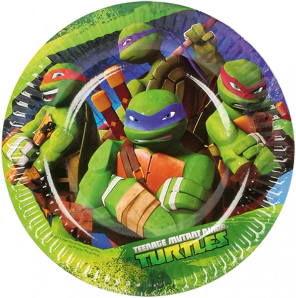 8 Pappteller Partytime Ninja Turtles 18cm