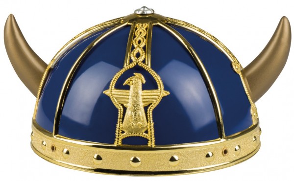 Svalfi Children's Viking Helmet In Blue And Gold 2