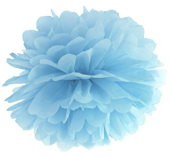 Pompom Romy azuurblauw 35 cm