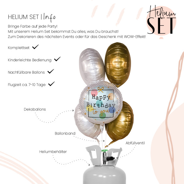 Birthday Present Ballonbouquet-Set mit Heliumbehälter 3