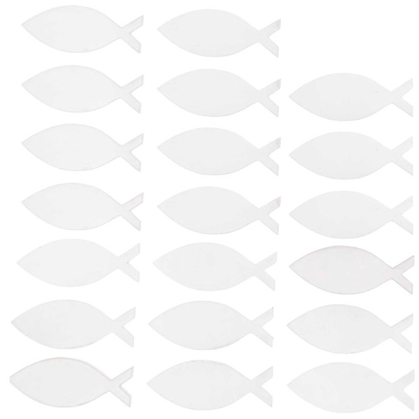 20 poissons en bois blanc 50 x 19mm