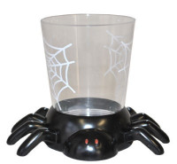 Halloween-Trinkbecher mit Spinnenhalter