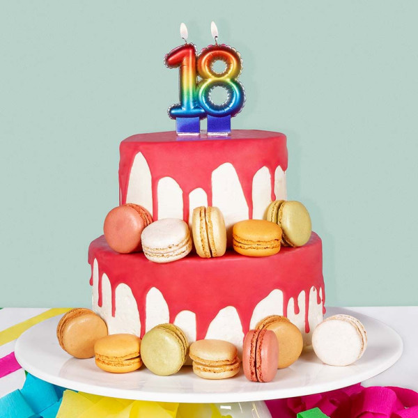 Bougie à gâteau colorée numéro 18