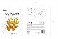Aperçu: # Affiche ballon en aluminium doré 35cm
