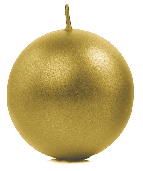 6 candele a sfera in oro metallizzato 8 cm