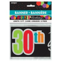 Oversigt: Glad 30-årsdag Banner Cheers 365cm
