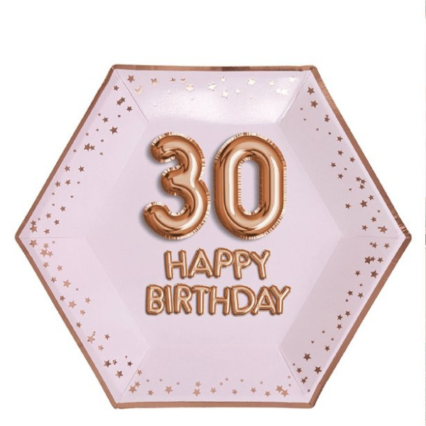 8 piatti di carta gloriosi per il 30 ° compleanno 26 cm