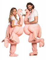 Oversigt: Sjovt lyserød flamingo-kostume unisex