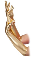 Długie rękawiczki Divana w kolorze metalicznego złota