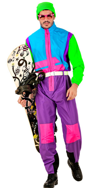 Disfraz de snowboarder neón para adulto