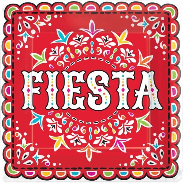18 assiettes en carton Spicy Fiesta 23cm