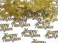 3g Szczęśliwego Nowego Roku konfetti złote 4 x 2 cm