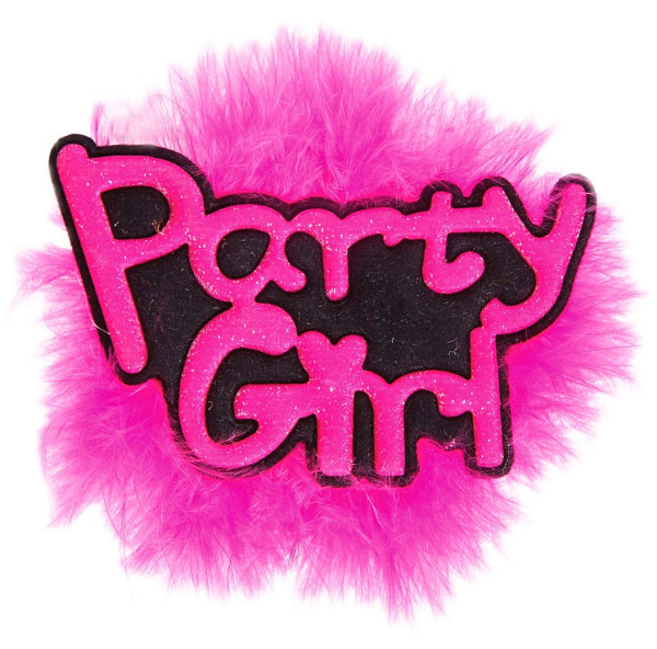 Pinker Party-Girl Puschel Anstecker