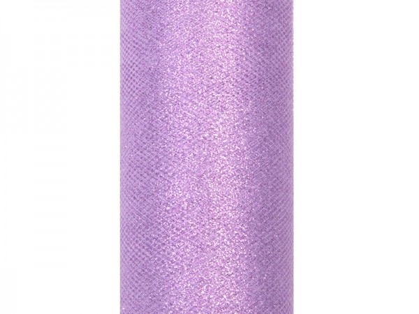 Glitter tulle Estelle lavender 9m x 15cm