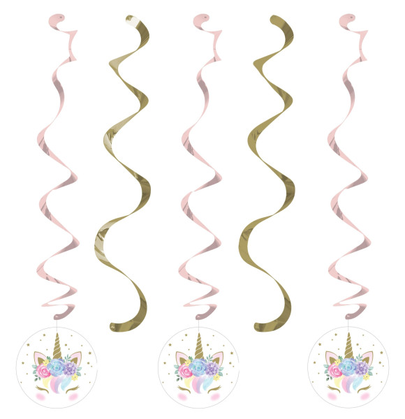 5 Princess Unicorn spiral hangers