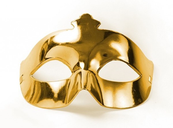 Máscara de fiesta lluvia dorada 8 x 24cm