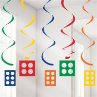 5 colorful building blocks spiral hangers 99cm