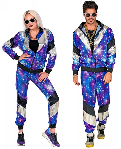 Space disco 80-tals träningsoverall unisex
