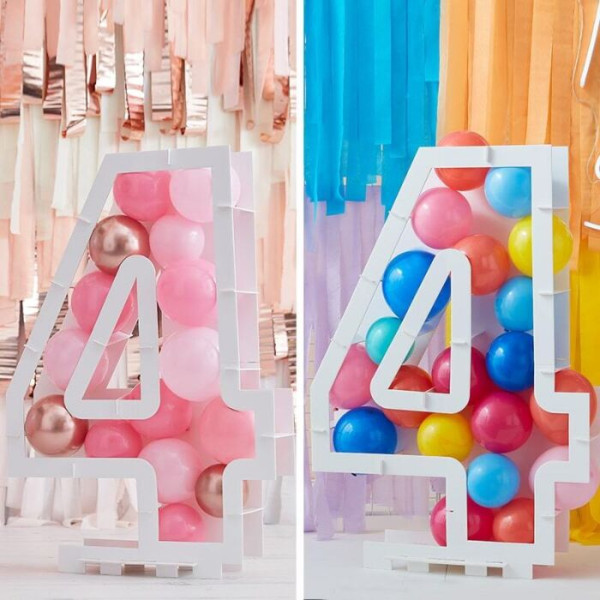 Fillable number 4 balloon stand