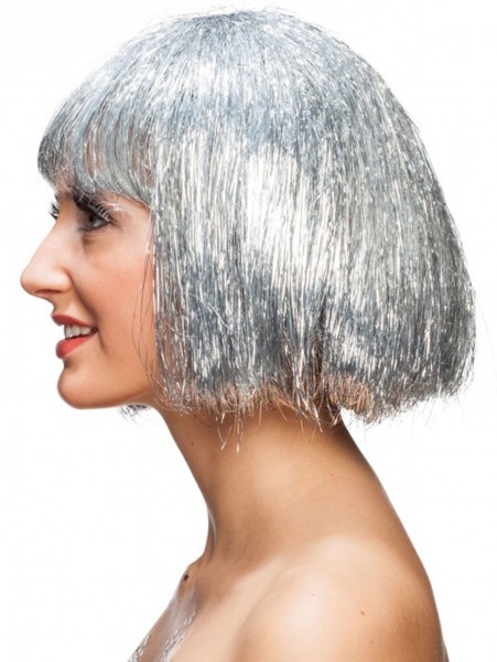 Tinsel page head wig silver 3