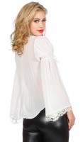 Widok: Biała bluzka w stylu barokowym dla kobiet