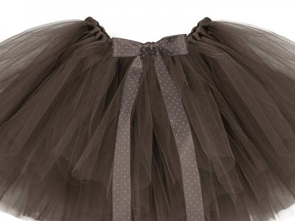 Tutu skirt brown with bow 25cm 3