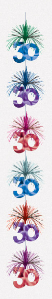 Cascade hängande dekoration färgglad för 30-årsdagen 210cm