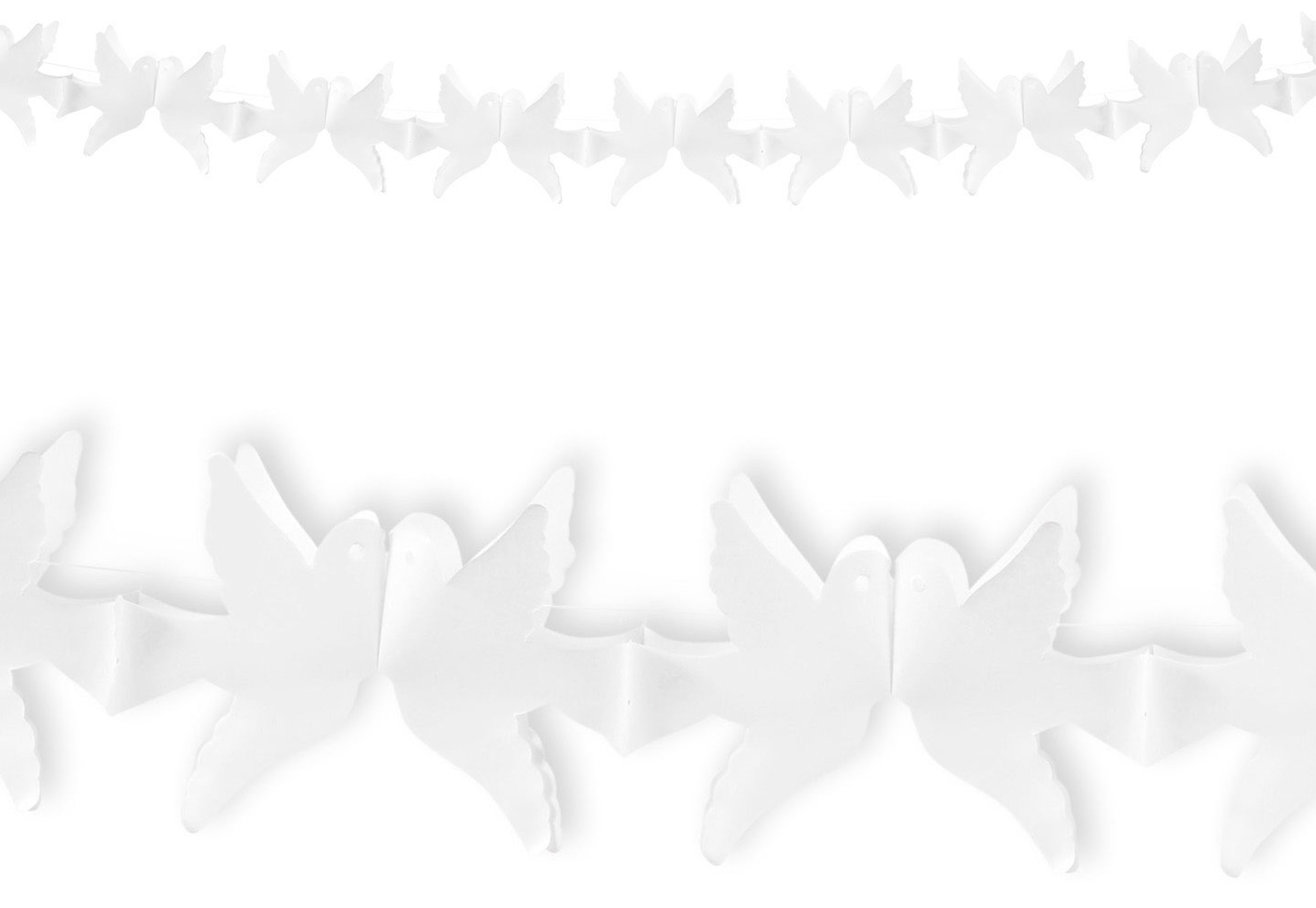Party-Discount Girlande Taubenpaar – 3 Meter, Weiß, Papier-Deko Für Hochzeit & Feiern