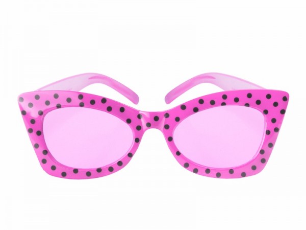 Rockabilly party okulary różowe w kropki 3