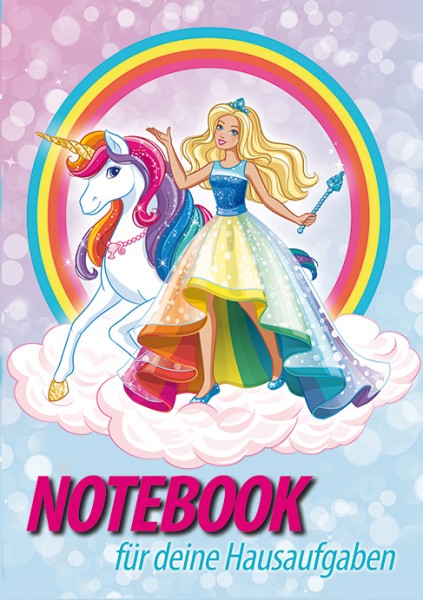 Notebook A5 per i compiti Barbie e Unicorno