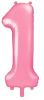 Globo foil numero 1 rosa 86cm