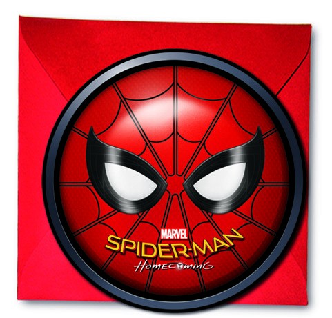 Spiderman Homecoming 6 invitation cards