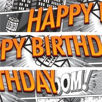 Oversigt: 3 Spiderman Happy Birthday papir bannere 3x1m