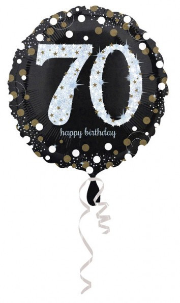 Golden 70th Birthday foil balloon 43cm