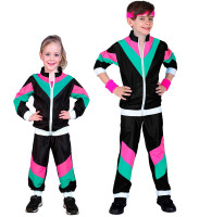 80s jogging suit for children black and colorful