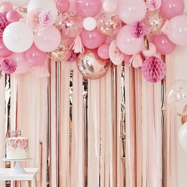 Zestaw dekoracji girland balonowych 94 szt. W kolorze różowym