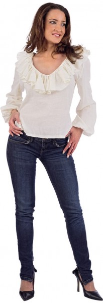 Katoenen blouse Deluxe voor dames Wit