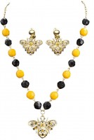 Preview: Yellow bees jewelry set
