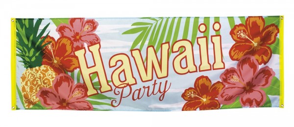 Banner bunte Hawaii Party 74cm x 2,2m