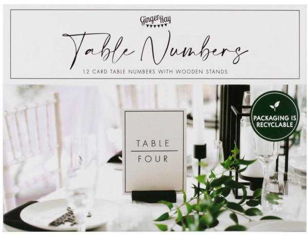 Hochzeit Schwarz-Weiß Tischnummern 1-12 4