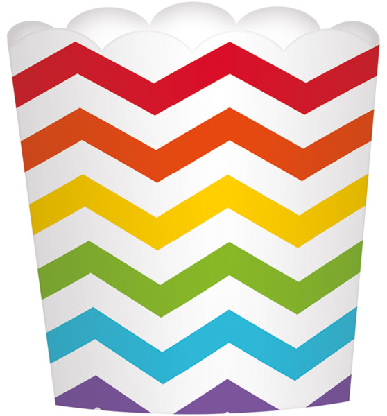 24 colored zig zag dessert cups