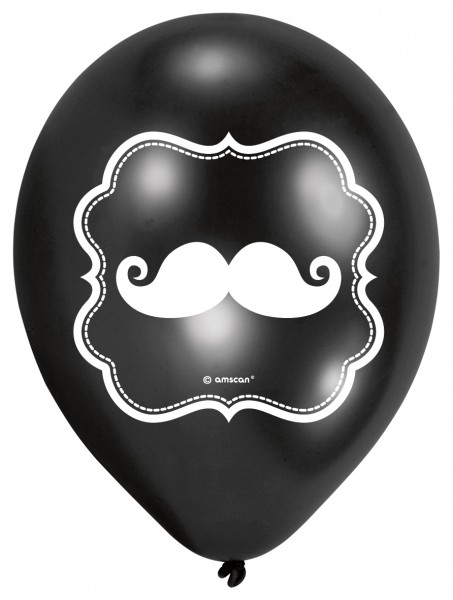 6 mustache balloons 23 cm 4