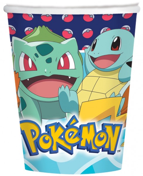 8 gobelets en carton Pokémon Master