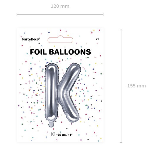 Folienballon K silber 35cm 3